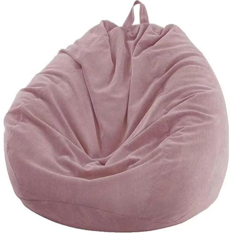 Pouf für Erwachsene 85x110 cm (ohne Füllung) – Cord, für drinnen und draußen (rosa)