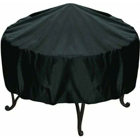 Waterproof Round Fire Pit Cover, Windproof, Tearproof, 210D Oxford Fabric, BBQ Fire Pit Cover, Fire Pit Covers (120x75cm)