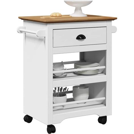 Carrito de cocina BODO  y marrón 67,5x45x80 cm