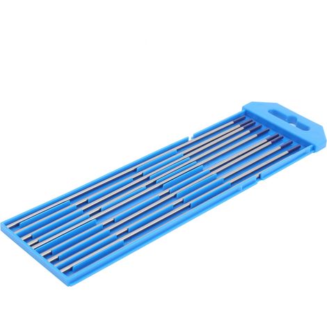 10 électrodes en tungstène-yttrium avec aiguilles d'amorçage pour le soudage de l'aluminium fin (2,4 mm), bleues (1/5)