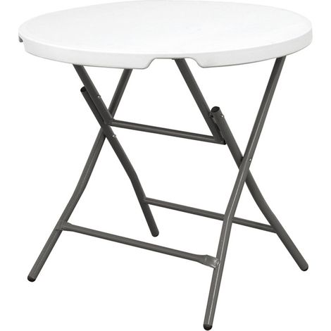 Mesa de cóctel plegable 80 x 80 x 74 cm, Sistema compacto de plegado de patas y asa para su desplazamiento (1/2)