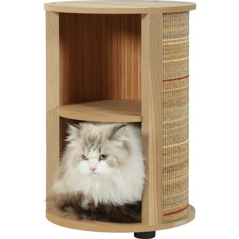 Meuble bout de canapé Zolux Boréal 3 en 1 beige Ø35 x H52 cm (1/4)
