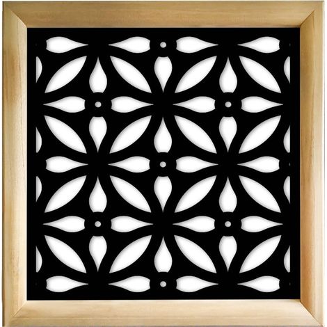 TELLY - Modules décoratifs en bois et PVC - Couleur : noir - Dimension : 48x48 cm