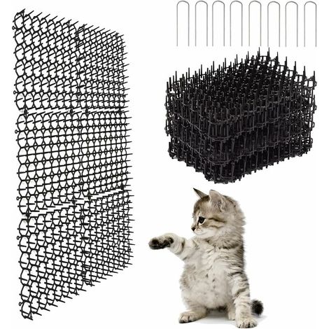 24 Pièces Tapis Anti-Chat Jardin avec Pointes, Tapis Anti-Chat avec Epine, Tapis Répulsif Chat, Répulsif de Pointes d'animaux pour Jardin Intérieur Extérieur Canapé (1/5)