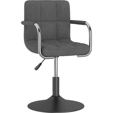 Chaise pivotante de bureau Gris foncé Velours (1/5)