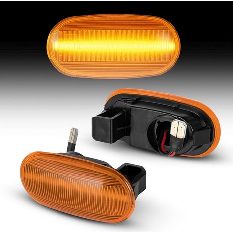 KIT 2 INDICATORI DI DIREZIONE LATERALI A LED COMPATIBILE CON MITSUBISHI Colt IV + V Anno 1992-2003 , VETRO GIALLO (1/5)
