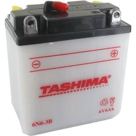 Batterie Moto - 6N6-3B - 6 V - 6 Ah - Pour Démarrage Scooter Et Moto - 1 Pièce