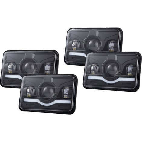 Geeignet für 4x6-Zoll-LED-Scheinwerfer, 75 W, 7500 LM, wasserdicht, 5 Zoll schwarz.