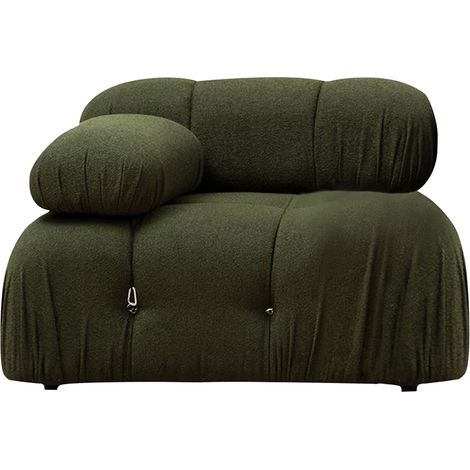 Módulo angular izquierdo para sofá modular en tela Bubble 1L - Verde oscuro (1/4)