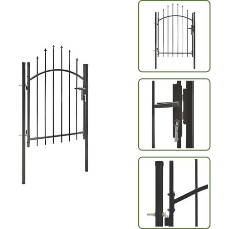 Gartentor Stahl 1x1,5 m Schwarz - Gartentor - Stahltür - Zaunportal - Metalltor - Schwarz (1/5)