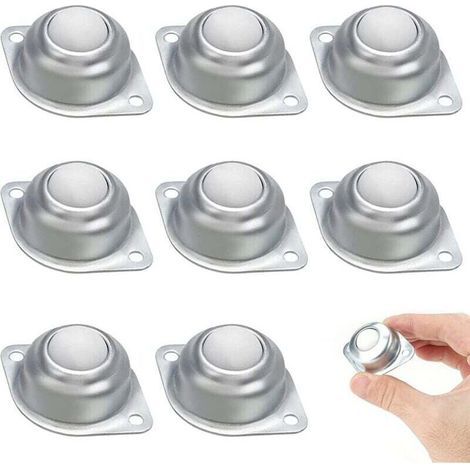 8 Pieces Ball Bearing Casters, Furniture Transfer Casters, Nylon Ball Bearing Casters, Nylon and Stainless Steel Ball Rollers, 360 Degree Rotation, for Furniture, Shelves, Display Cases (1/4)