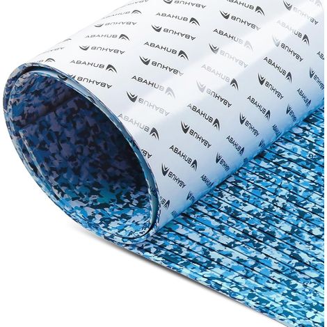 Plancher de bateau en mousse EVA avec motif découpé avec tapis autocollant pour bateau, kayak, planche de surf, SUP 243,8 x 40,6 cm, bleu camouflage (1/5)