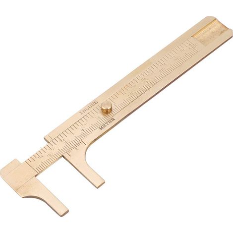 Pied à coulisse en laiton double échelle, règle de mesure haute (1/5)