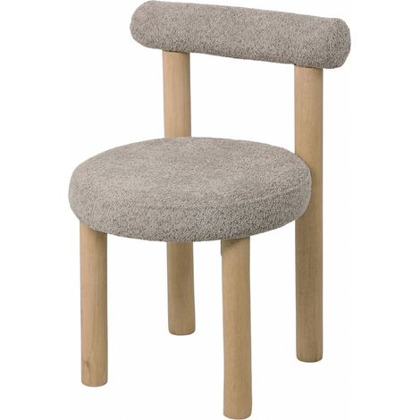 Chaise design assise douce en bois et tissu coloris taupe - taupe clair bois naturel (1/3)