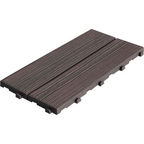 PIASTRELLA PLASTICA EFFETTO LEGNO MARRONE CONFEZIONE 14 PEZZI