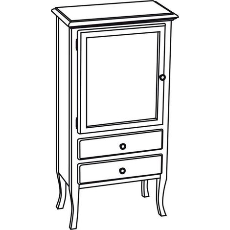 RETRO Meuble de rangement 60x120x38cm, gauche/vieux blanc