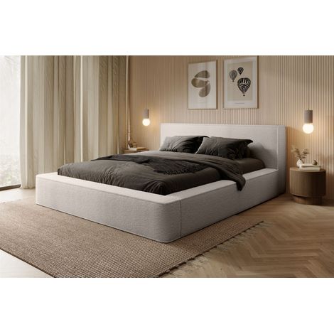 Polsterbett Doppelbett OMAHA 160x200cm Komplettset Stoff Euphoria Creme (1/5)