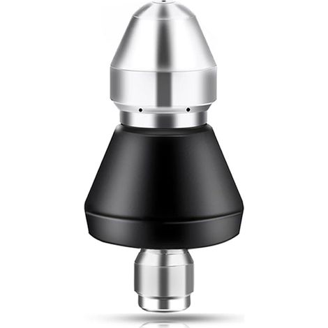 Buse de nettoyage haute pression pour canalisations, buse en acier inoxydable, 1 buse avant et 3 buses arrière pour tuyau de nettoyage haute pression avec raccord rapide 1/4". (1/5)