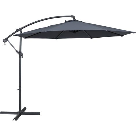 TrendLine Sonnenschirm anthrazit Ø 300 cm inkl. Kreuzständer Ampelschirme (1/3)
