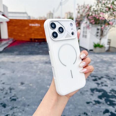 Étui magnétique pour iPhone 16 (blanc), compatible avec iPhone, protection antichoc