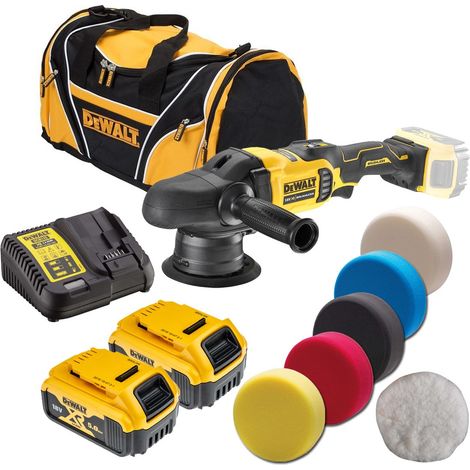 Dewalt DCM848P2 18v Brushless Dual Action Polisher 125mm 5ah +6pc Polishing Kit (1/4)