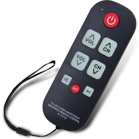 A-TV10 Fernbedienung für Senioren, universell, einfach, wasserdicht, mit LED-Beleuchtung, kompatibel mit TV-Modellen (1/4)