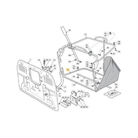 TELAIO INFERIORE SACCO VERNICIATO TC HE 10/11 ORIGINALE STIGA - 325800031/0