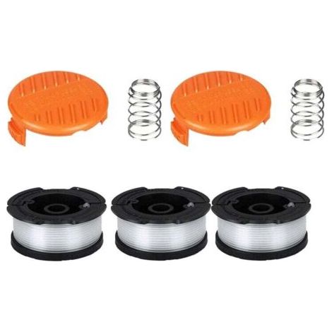 Bobina per decespugliatore Black & Decker, bobina da 0,2 cm (3 fili, 2 cappucci, 2 molle)