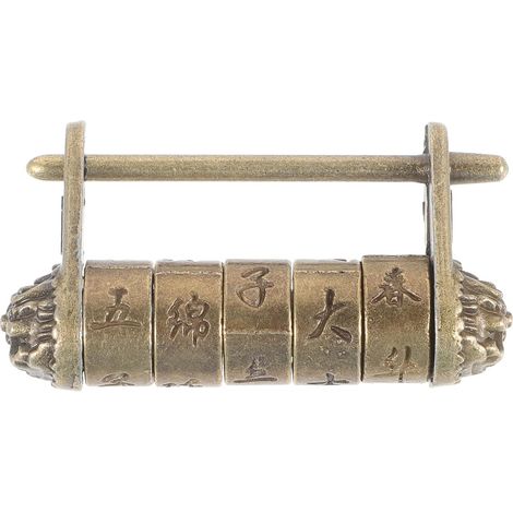 Serrure à Code Vintage en Alliage de Zinc Or pour Armoire, Petit Verrou Chinois Décoratif Fonction de Sécurité Garçon et Filles, Style Ancien Délicat pour Tiroir (1/5)