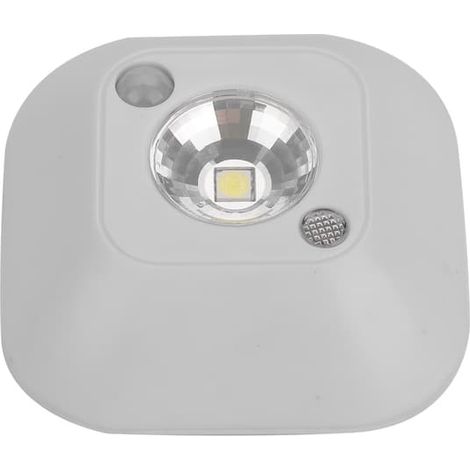 Mini veilleuse LED sans fil à détecteur de mouvement infrarouge, alimentée par piles, pour armoire ou placard, blanche. (1/5)