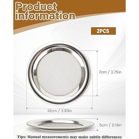 tamis à fumage en acier inoxydable pour brûle-parfum et réchaud - Diamètre : 10 cm - pour fumer et brûleurs à huile (1/4)