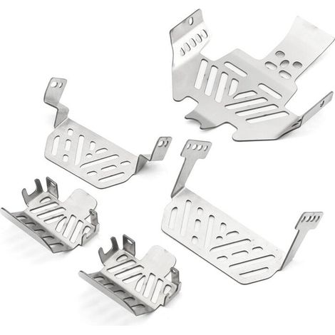 5 piezas de placas protectoras de chasis de acero inoxidable TRX4, protección antideslizante para coches RC Crawler 1/10 - 4 piezas de mejora para coches RC