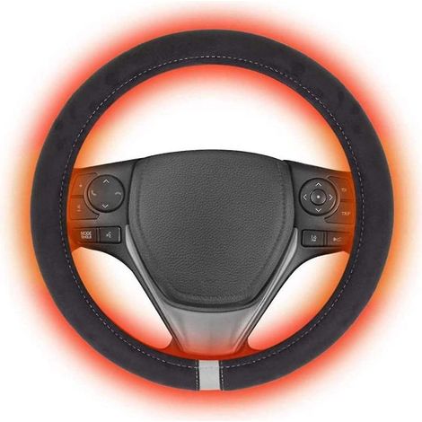 Housse de volant chauffante 12 V Tangle 0 Design, chauffe-mains chauffant pour voiture, 38 cm (15 pouces) K (1/5)