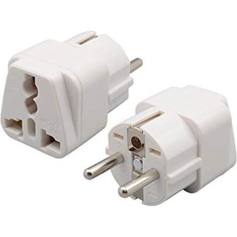 Deux Prises Multifonctions Norme Européenne + Adaptateur Universel pour Brancher Tous Appareils sur Prises Françaises (1/5)