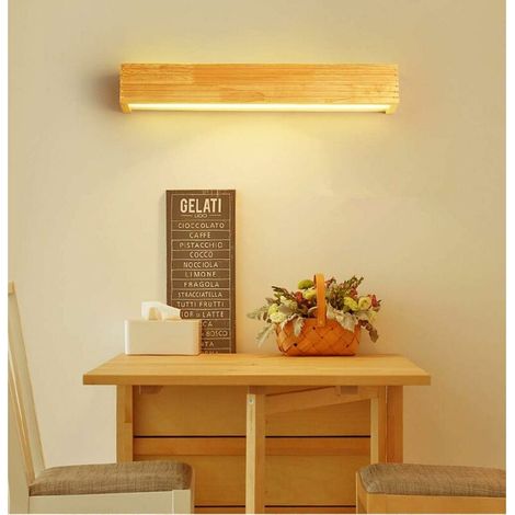 Bcc Applique Murale Led Appliques Luminaire Intérieur Bois Lampe De Mur Lumière Chaude Lampe Pour Chambre Salon Bureau Couloir (35cm ) (1/3)