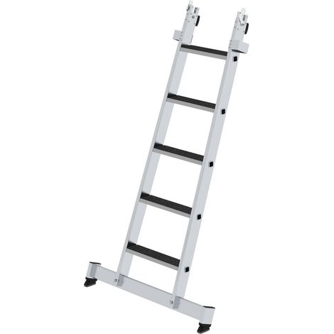 MUNK Stufen-Glasreinigerleiter mit nivello-Traverse clip-step R13, 5-stufiges Unterteil (1/5)