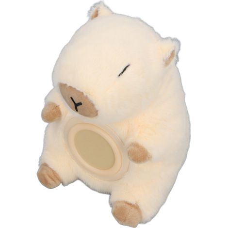 Wecker mit warmem 4000K-Nachtlicht, Temperaturerkennung, 2 Modi, geräuschlos, LED-Digitalanzeige, wiederaufladbar, Capybara-Plüsch, ideal fürs Schlafzimmer.