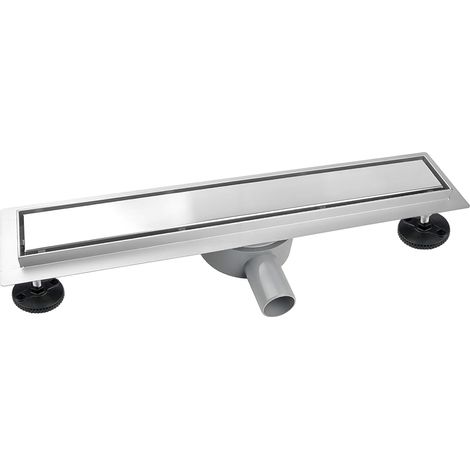 Caniveau de Douche 70 cm, 2 en 1 Caniveau Couche Italienne Extra Plate, Acier INOX, avec 362° Siphon, Bloqueur D'odeurs et Filtre à Cheveux, Drainage Rapide (1/5)
