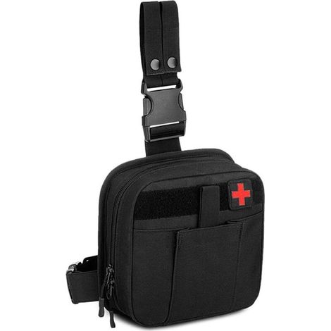 Sac de jambe tactique sac d'urgence étanche sac de premiers soins sac de taille militaire pour la randonnée en plein air trekking voyage airsoft, Ensoleillé (1/5)