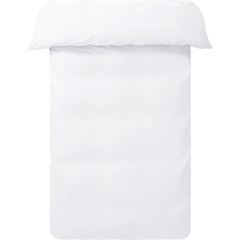 Housse de Couette en Satin de Coton Biologique Blanc 140 x 200 cm (1/4)