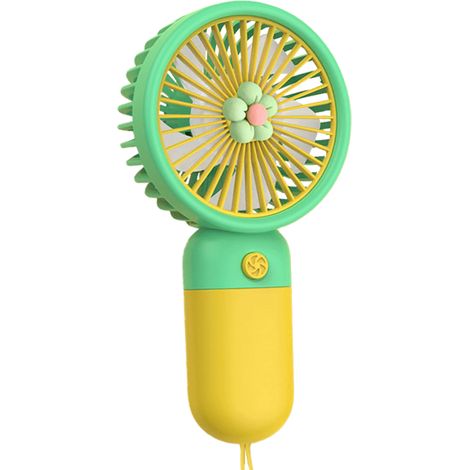 1 Mini ventilateur, motif floral, recharge USB, base amovible, usage bureau extérieur (1/5)