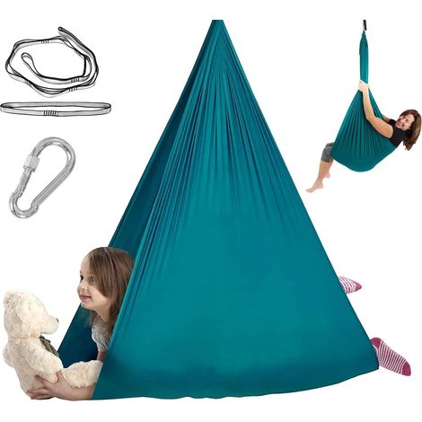 Serviette de yoga aérien 150 x 280 cm pour hamac suspendu, supportant jusqu'à 200 kg, balancelle d'intérieur type nid. (1/5)