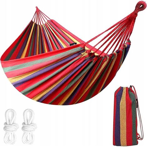 UU29 AMACA DA GIARDINO 2 PERSONE A DONDOLO, COPRISEDIE A SDRAIO 200x160 CM + corde