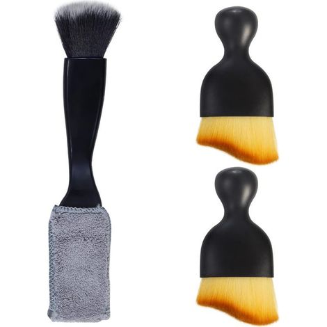 Lot de 3 brosses à poussière pour intérieur de voiture, kit d'outils de nettoyage intérieur doux, brosse à épousseter pour tableau de bord, pour voiture, camion, SUV, camping-car (1/5)