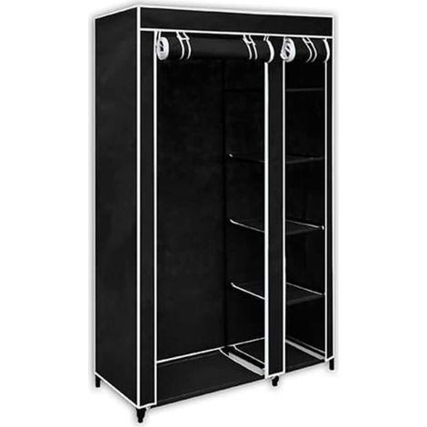 Garde-robe pliable Noir 110 x 45 x 175 cm (1/5)