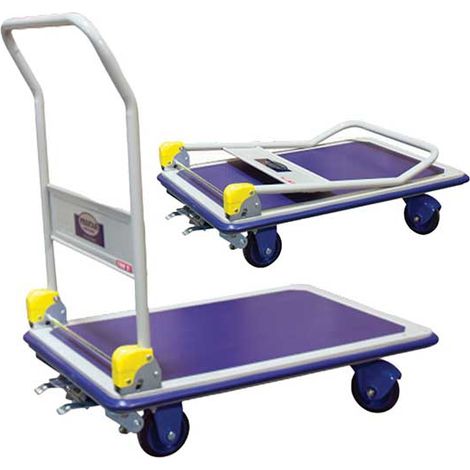 Carrello di manutenzione ripiegabile con freno 500 kg - Piano 1240x790 mm in acciaio rinforzato - 805007348