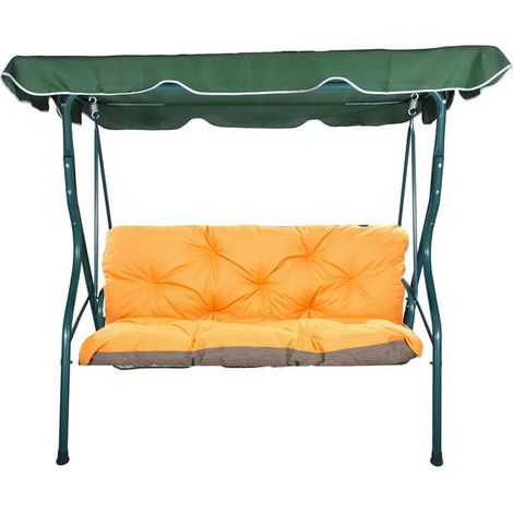 Coussins de balancelle extérieur 160 x 50 x 50cm, coussins pour balancelle 3 places Orange, SETGARDEN