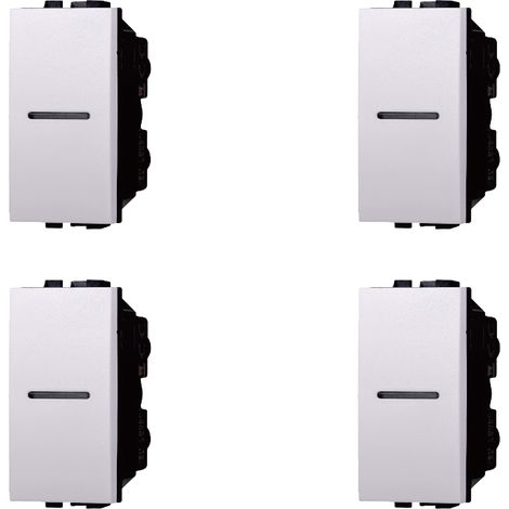 gloca Interruttori 1P Assiali Compatibili Living (4, Bianco) (1/4)