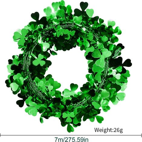 Guirlande Fête De La Saint-Patrick - Guirlande En PVC Vert Avec Trèfle - Décoration Porte Mur Extérieur Intérieur - 1 Pièce (1/5)