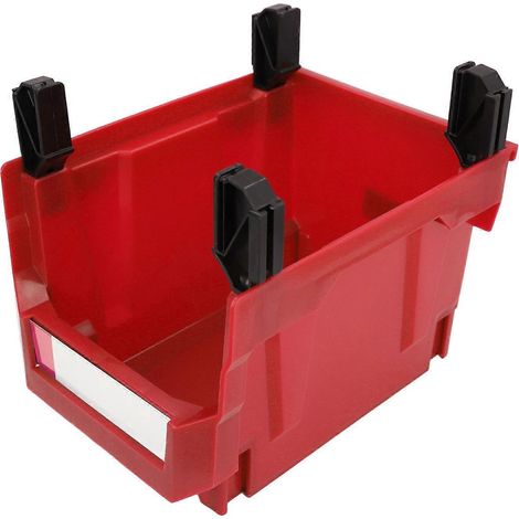 Garagen-Organizer-Box 377 x 213 x 178 mm, verdickte, schräge Öffnung, vertikal und rückseitig aufhängbar, 2-in-1-Wandhalterung